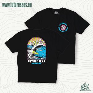 Surf ahtopol barrel time men's surf tee black