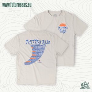 future seas single fin men's surf tee ivory
